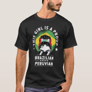 Braziliaanse vlag Peru Groene vrouwelijke meisjesb T-shirt