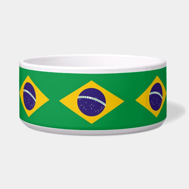 Braziliaanse vlag Pet Bowl Voerbakje (Voorkant)
