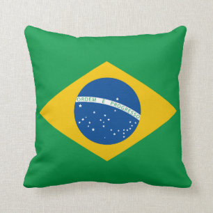 Braziliaanse vlag Pillow, Brasil, Green Yellow Blu Kussen