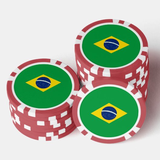 Braziliaanse vlag poker chips (Opstapeling)