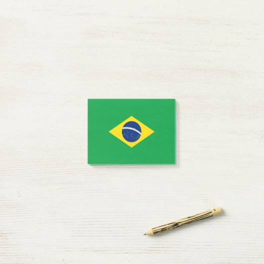 Braziliaanse vlag post-it® notes (Op bureau)