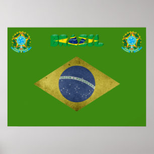 Braziliaanse vlag poster