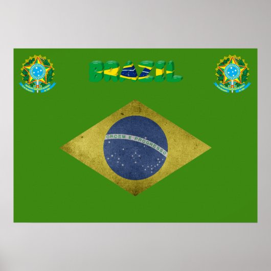 Braziliaanse vlag poster (Voorkant)