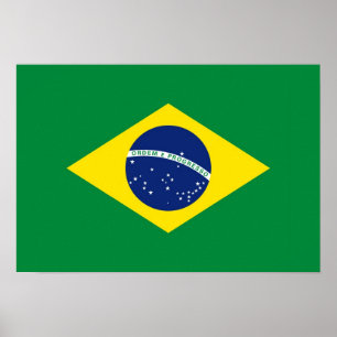 Braziliaanse vlag poster
