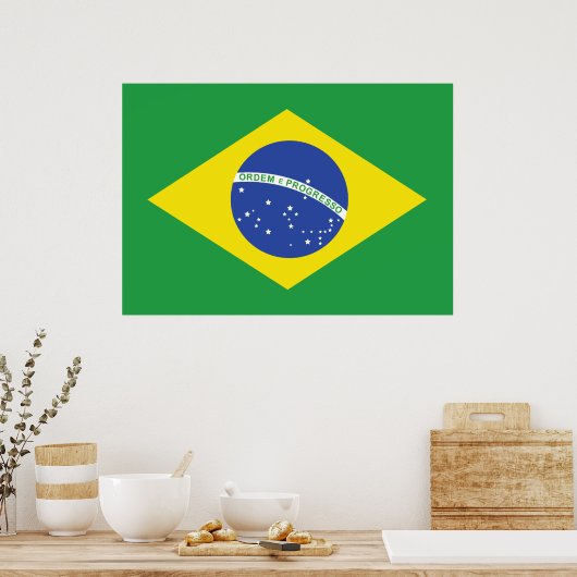 Braziliaanse vlag poster (Keuken)
