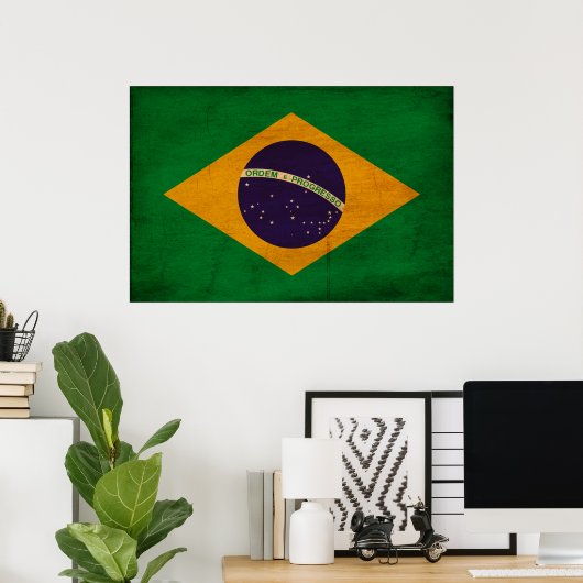Braziliaanse vlag poster (Thuiskantoor)