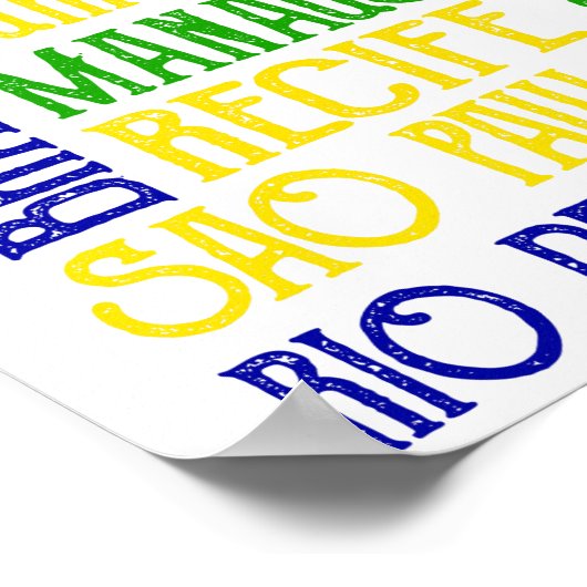 Braziliaanse vlag Poster Braziliaanse naam (Hoek)