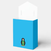 Braziliaanse vlag Pratende mevrouw Penguin geperso Bedankdoosjes (Geopend)