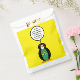 Braziliaanse vlag Pratende mevrouw Penguin geperso Bedankzakje