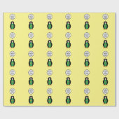 Braziliaanse vlag Pratende mevrouw Penguin geperso Cadeaupapier (Vlak)