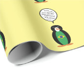 Braziliaanse vlag Pratende mevrouw Penguin geperso Cadeaupapier (Rol Hoek)