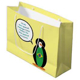 Braziliaanse vlag Pratende mevrouw Penguin geperso Groot Cadeauzakje