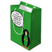 Braziliaanse vlag Pratende mevrouw Penguin geperso Medium Cadeauzakje (Voorkant Gekanteld)