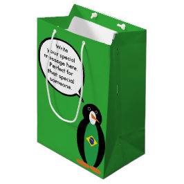 Braziliaanse vlag Pratende mevrouw Penguin geperso Medium Cadeauzakje