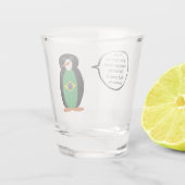 Braziliaanse vlag Pratende mevrouw Penguin geperso Shot Glas (Achterkant)