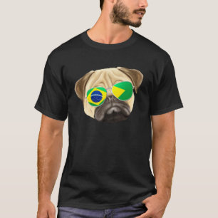 Braziliaanse Vlag Pug Hond Brazilië Zak T-shirt