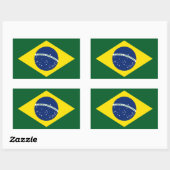 Braziliaanse vlag rechthoekige sticker (Vel)