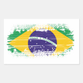 Braziliaanse vlag rechthoekige sticker (Voorkant)