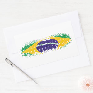 Braziliaanse vlag rechthoekige sticker