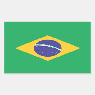 Braziliaanse vlag rechthoekige sticker