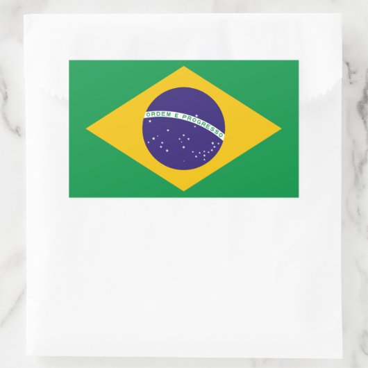 Braziliaanse vlag rechthoekige sticker (Tas)