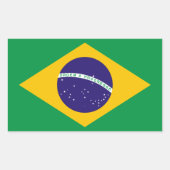 Braziliaanse vlag rechthoekige sticker (Voorkant)