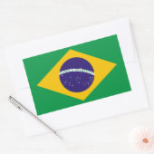 Braziliaanse vlag rechthoekige sticker (Envelop)