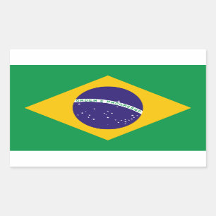 Braziliaanse vlag rechthoekige sticker