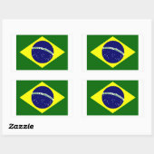 Braziliaanse vlag rechthoekige sticker (Vel)