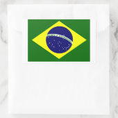 Braziliaanse vlag rechthoekige sticker (Tas)