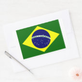 Braziliaanse vlag rechthoekige sticker (Envelop)
