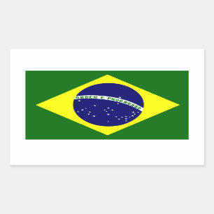 Braziliaanse vlag rechthoekige sticker