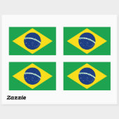 Braziliaanse vlag rechthoekige sticker (Vel)