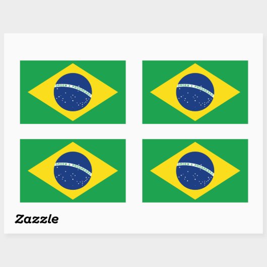 Braziliaanse vlag rechthoekige sticker (Vel)