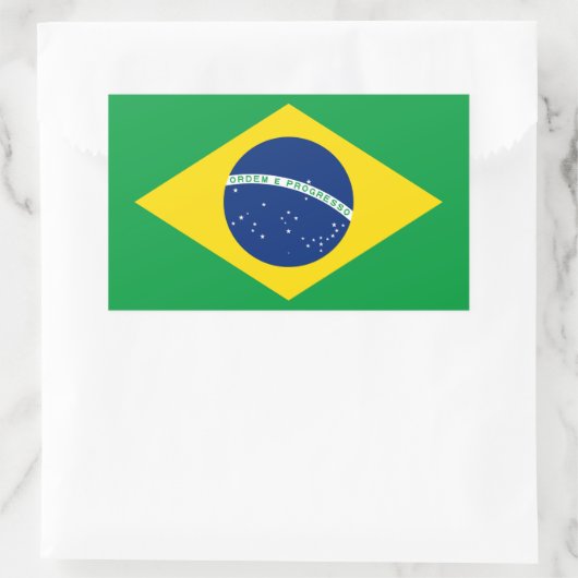 Braziliaanse vlag rechthoekige sticker (Tas)