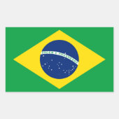 Braziliaanse vlag rechthoekige sticker (Voorkant)