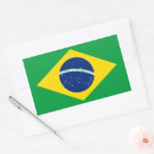 Braziliaanse vlag rechthoekige sticker (Envelop)