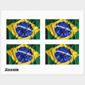 Braziliaanse vlag rechthoekige sticker (Vel)