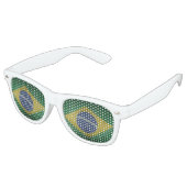 Braziliaanse vlag retro zonnebril (Gekanteld)