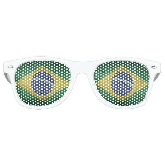 Braziliaanse vlag retro zonnebril (Voorkant)
