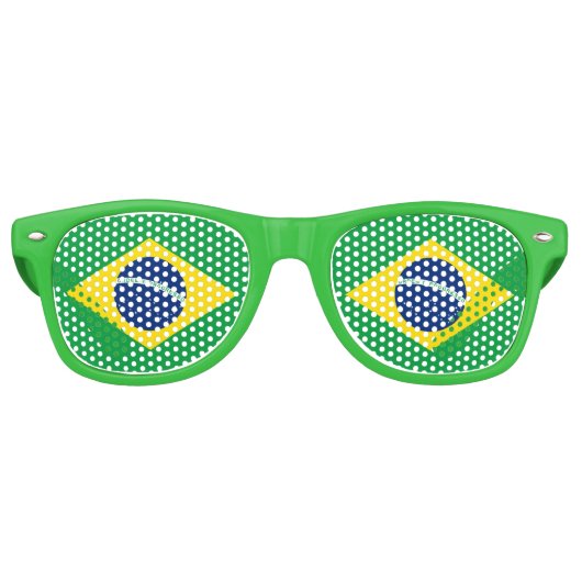 Braziliaanse vlag retro zonnebril (Voorkant)