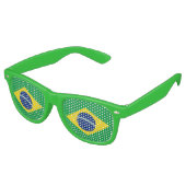 Braziliaanse vlag retro zonnebril (Gekanteld)