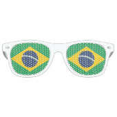 Braziliaanse vlag retro zonnebril (Voorkant)