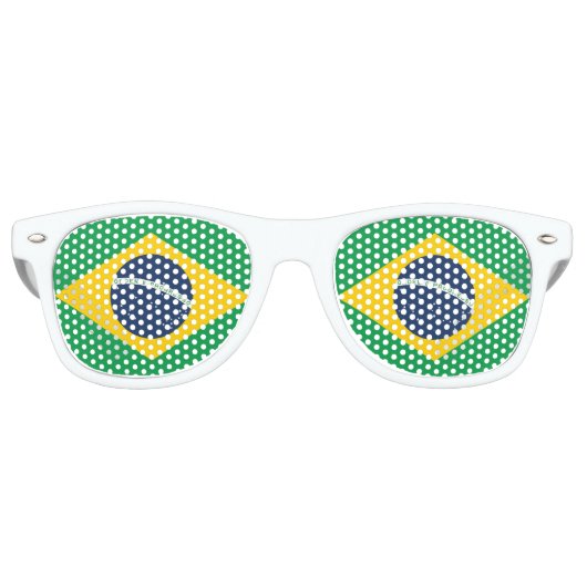 Braziliaanse vlag retro zonnebril (Voorkant)