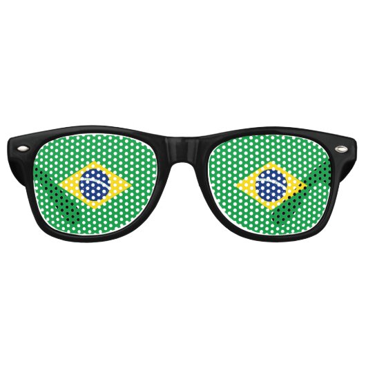 Braziliaanse vlag retro zonnebril (Voorkant)