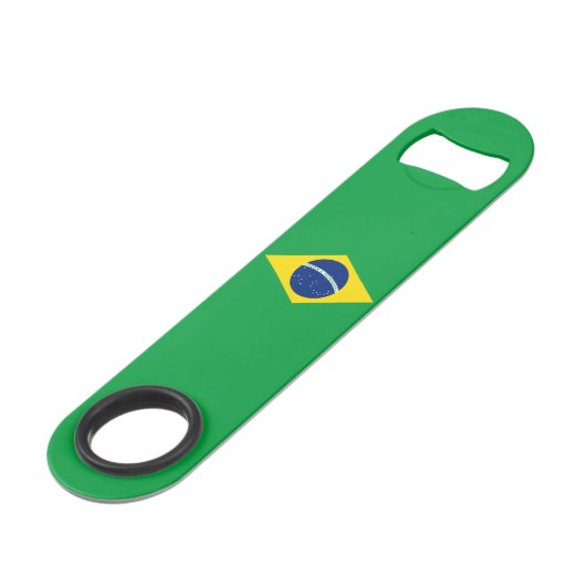 Braziliaanse vlag Roestvrijstalen flesopening Speed Flessenopener (Achterkant Gekanteld)