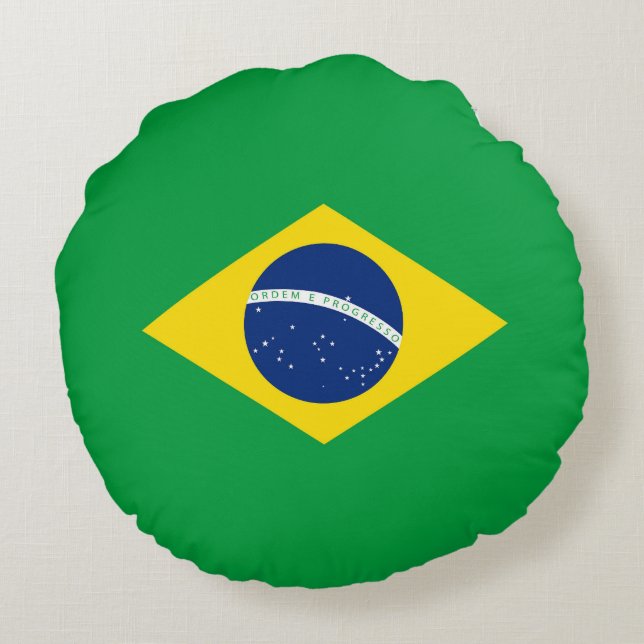 Braziliaanse vlag rond kussen (Achterkant)