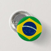 Braziliaanse vlag ronde button 3,2 cm (Voorkant /achterkant)