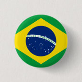 Braziliaanse vlag ronde button 3,2 cm (Voorkant)