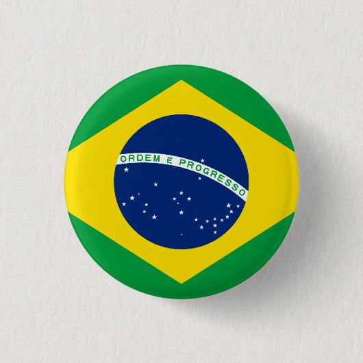 Braziliaanse vlag ronde button 3,2 cm (Voorkant)